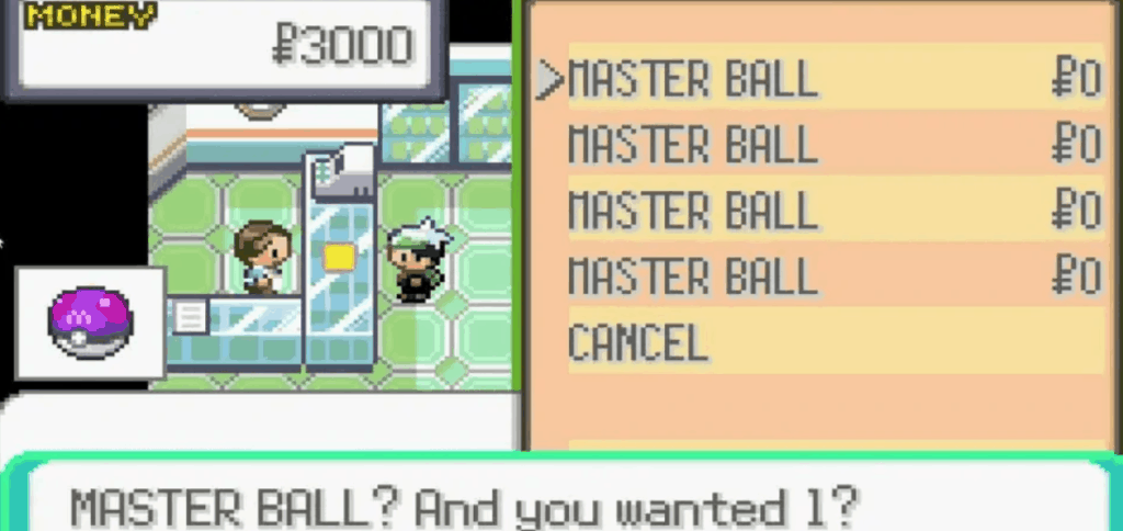 Pokemon Emerald Master Ball Cheat via GameShark Code